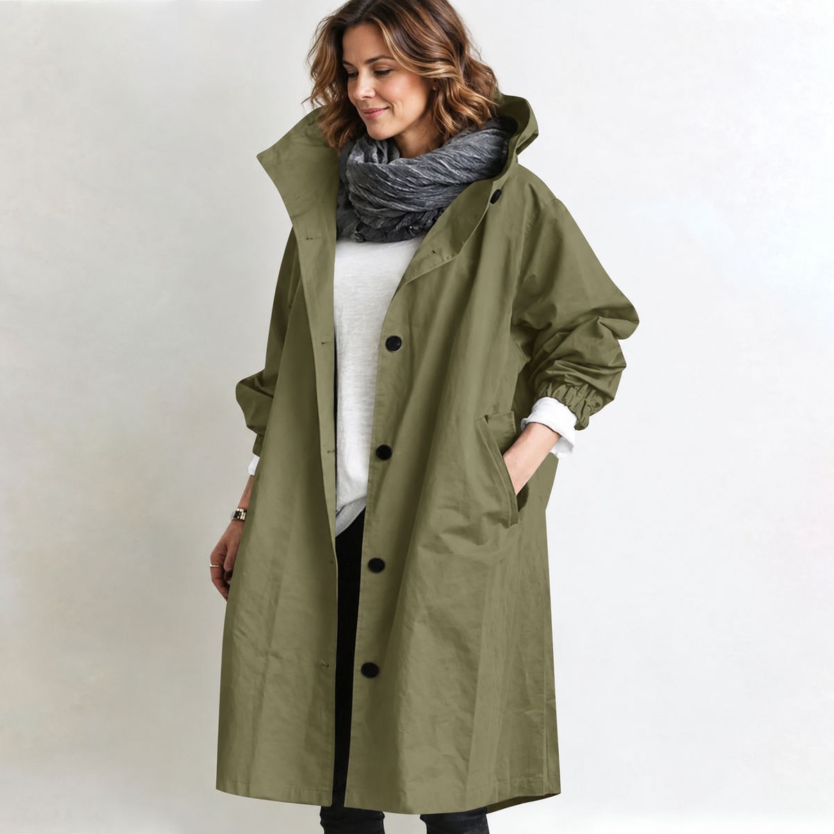 Marina | Long Hooded Coat photo 4