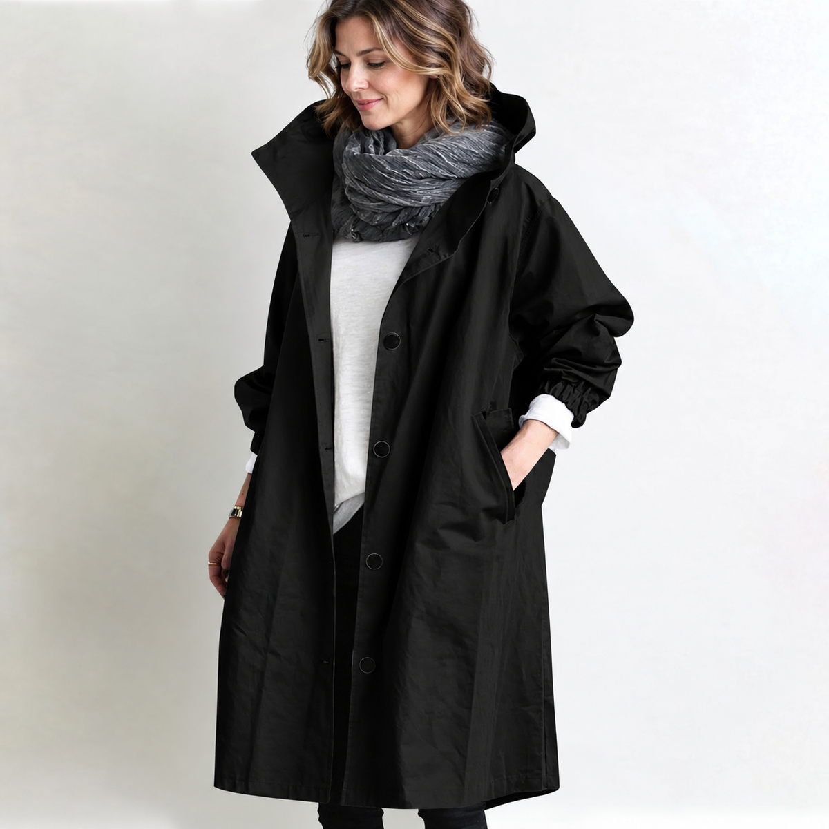 Marina | Long Hooded Coat photo 7