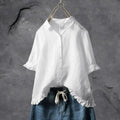 Marissa Women's Top with a Classic Collar with Buttons and Ruffles, photo 1
