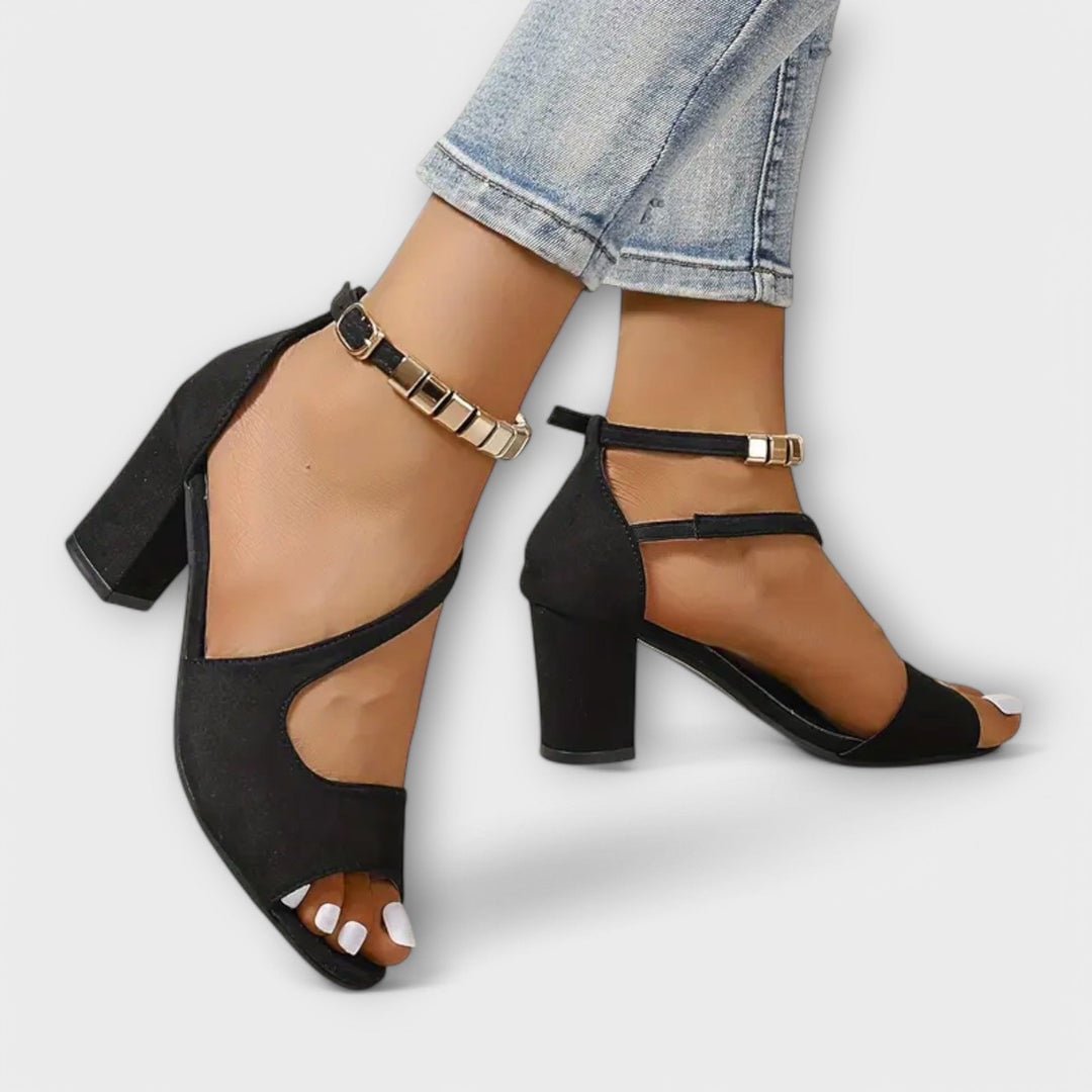Martha Women's Sandals with a Buckle and a Block Heel and Adjustable Straps, photo 2