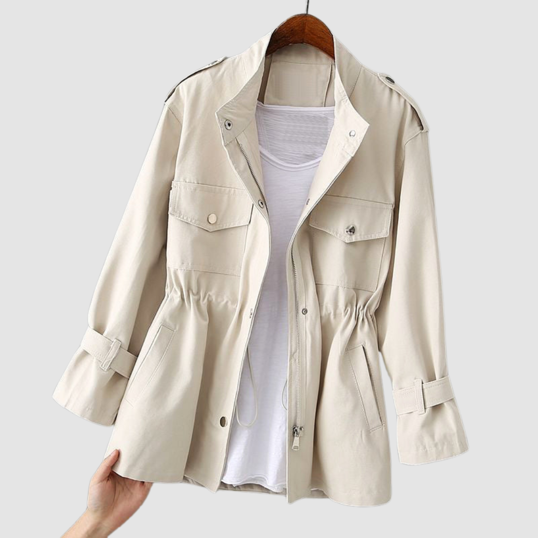 Meredith Women's Jacket with a Stand Collar with a Zip and Pockets, photo 1