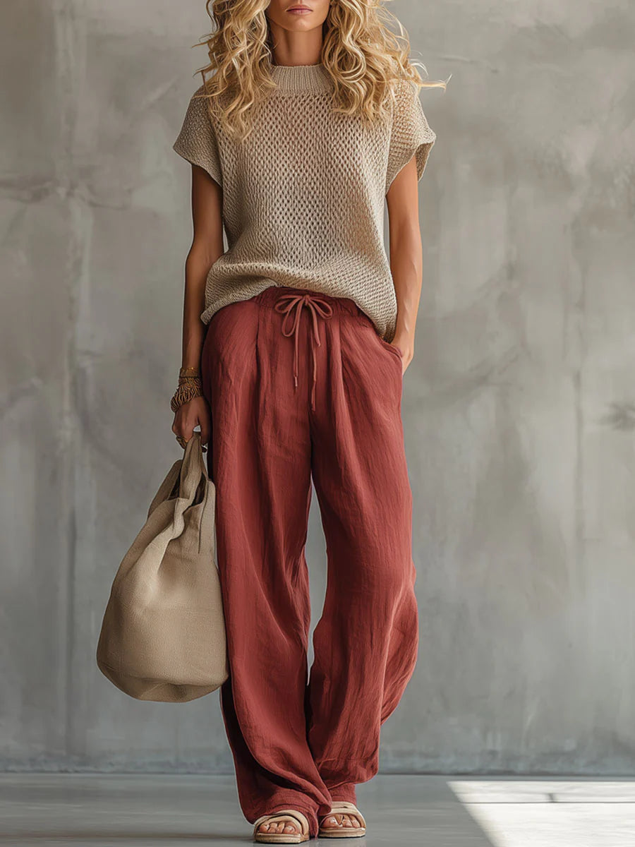 Mirabel Women's Knit Top and Wide Leg Trousers Set, photo 1