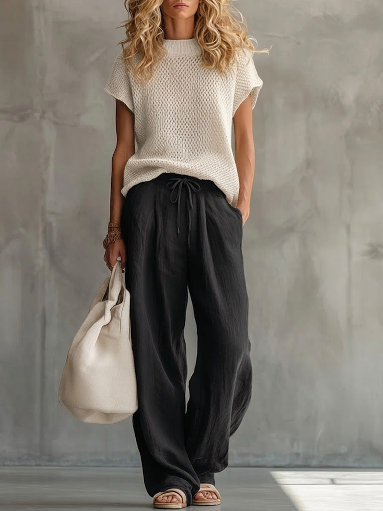 Mirabel Women's Knit Top and Wide Leg Trousers Set, photo 4