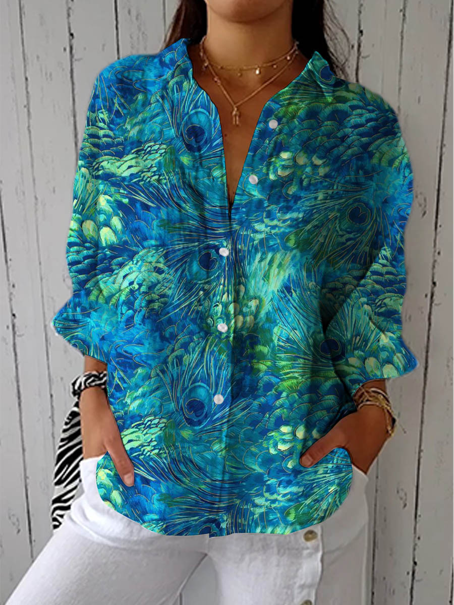 Morgan Women's Blouse in a Relaxed Fit with Buttons in Multi, photo 1