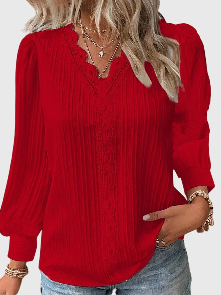 Nola Women's Sweater with a V-neck and Lace, photo 5