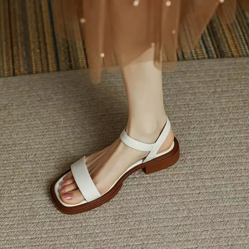 Odile Women's Sandals with a Buckle and a Flat Sole, photo 5