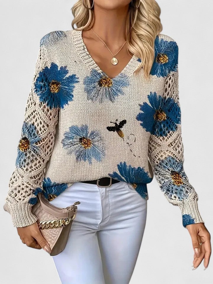 Paige Women's Cardigan with a V-neck and a Floral Print, photo 1