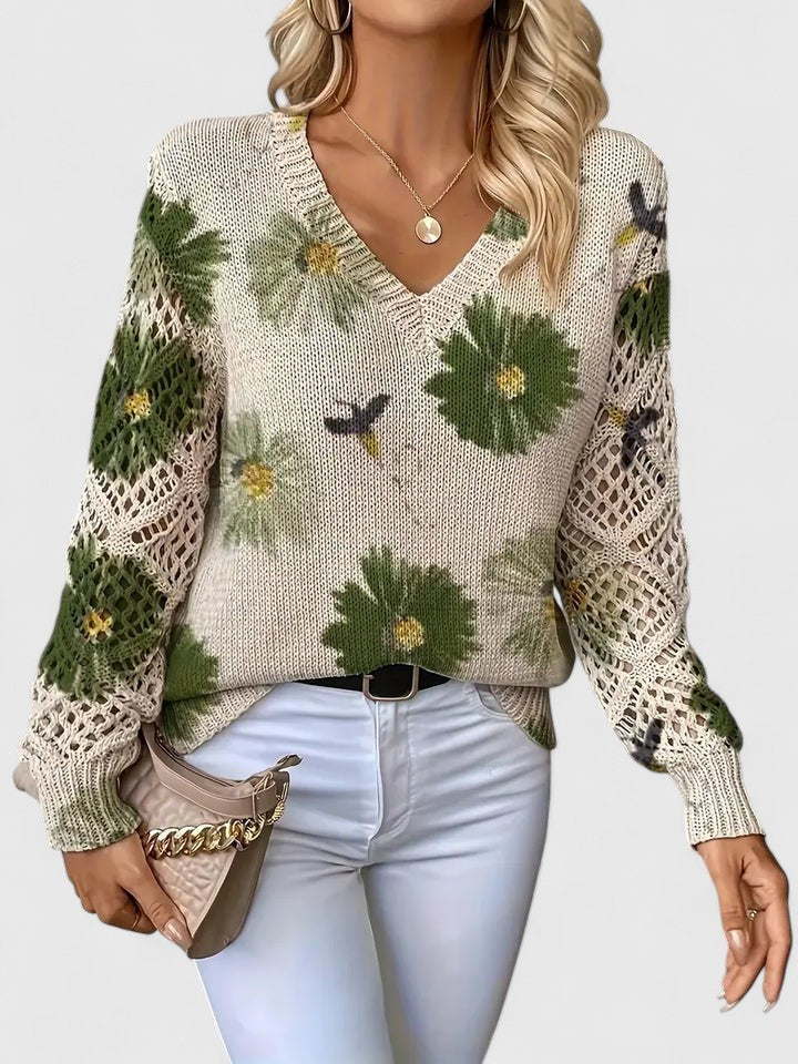 Paige Women's Cardigan with a V-neck and a Floral Print, photo 3