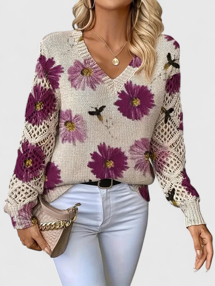Paige Women's Cardigan with a V-neck and a Floral Print, photo 4