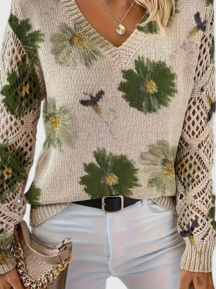 Paige Women's Cardigan with a V-neck and a Floral Print, photo 8