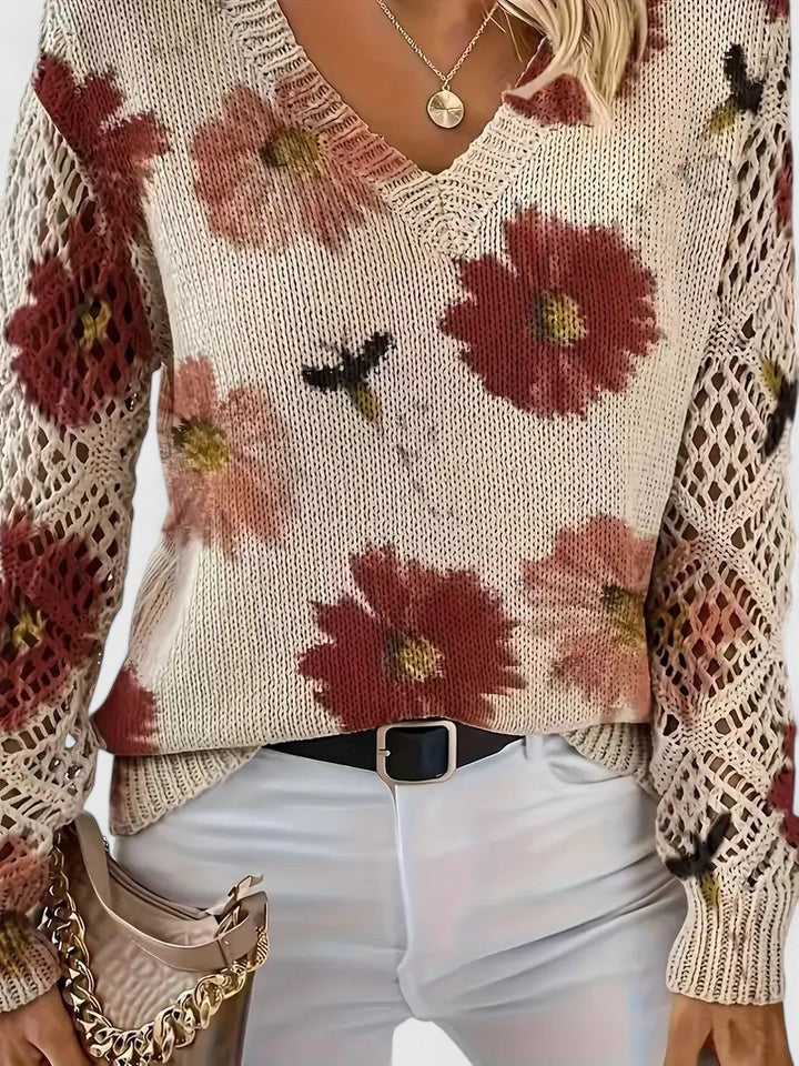 Paige Women's Cardigan with a V-neck and a Floral Print, photo 9