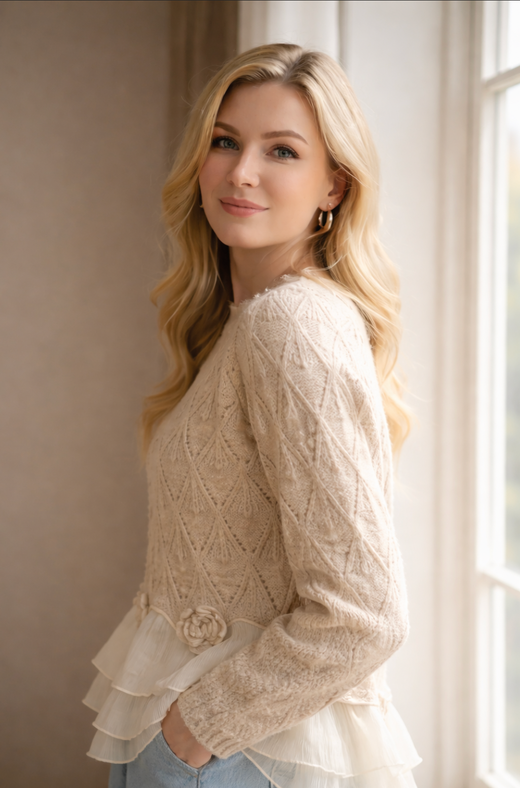 Pauline Women's Cardigan with Ruffles, photo 2