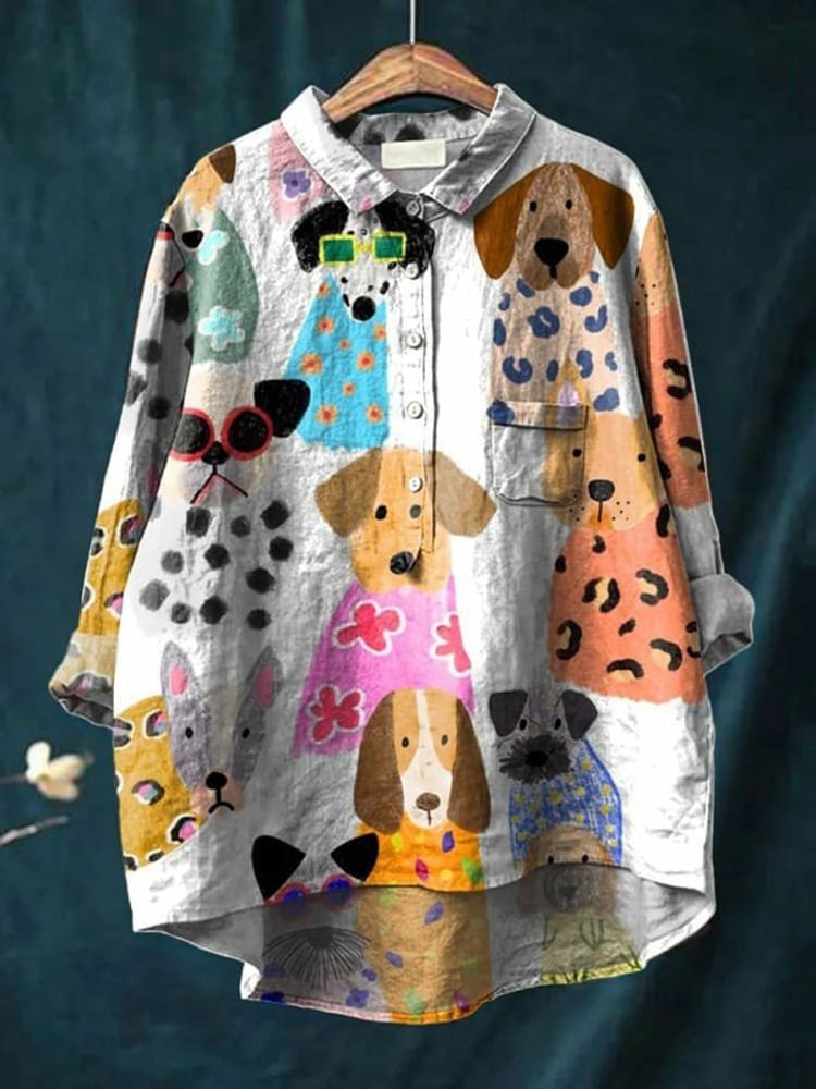 Pearl Women's Blouse in Polyester with Buttons and an All-over Print, photo 1