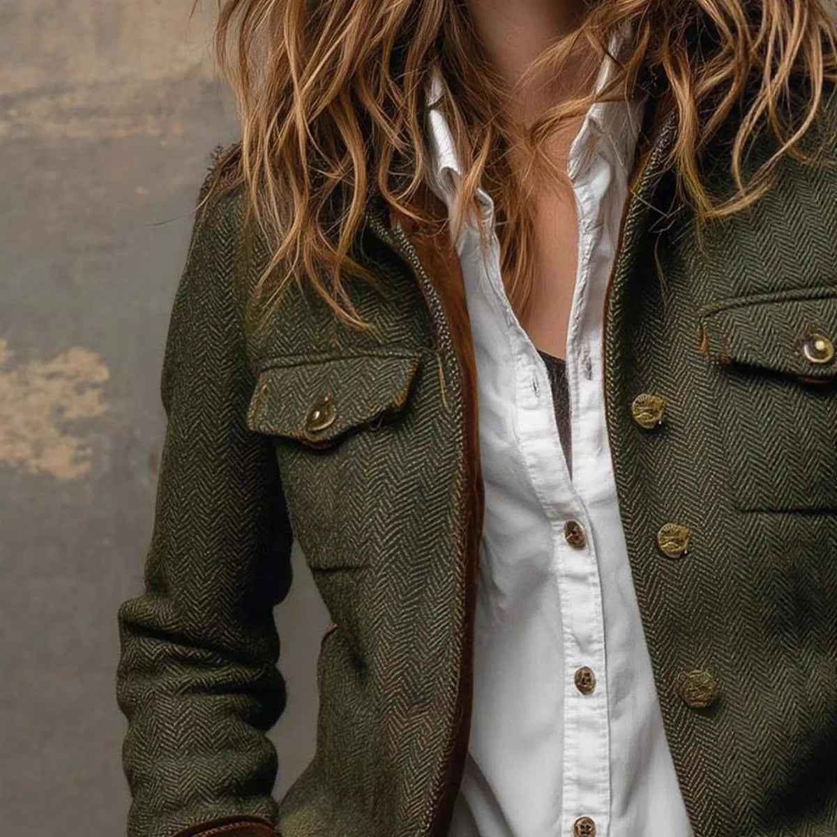 Petra Women's Military Jacket with Stand Collar, photo 2