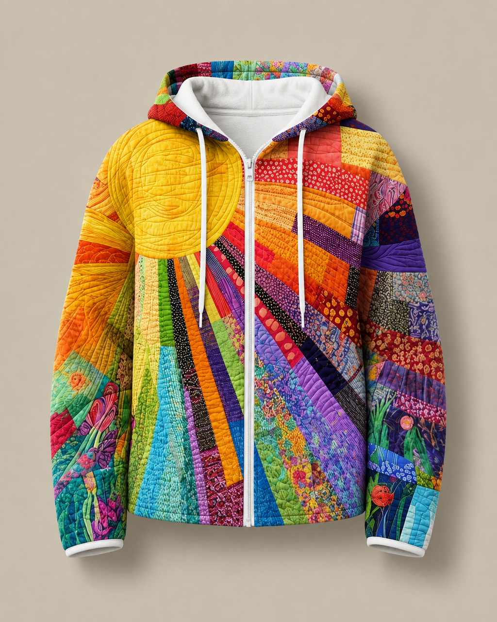 Rhealyn | Sun Motif Zip Hoodie