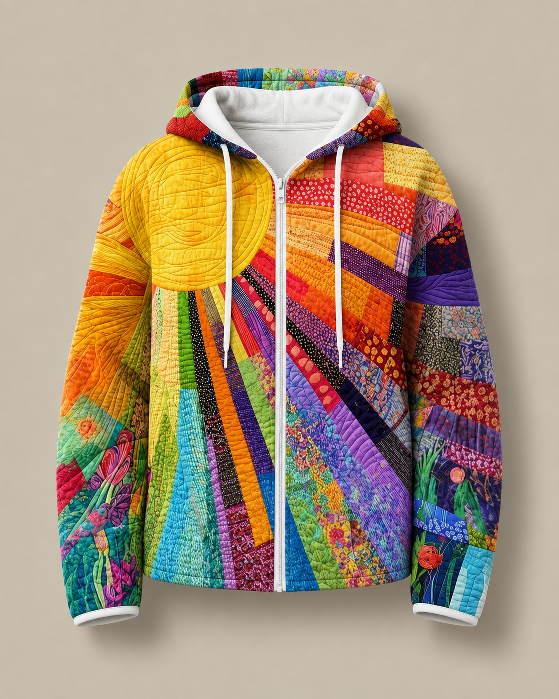 Rhealyn | Sun Motif Zip Hoodie