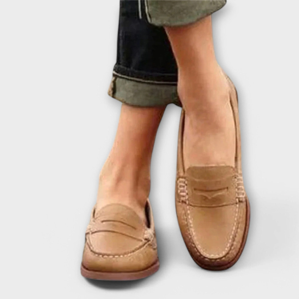 Rhian Women's Loafers with a Flat Sole in Khaki, photo 1