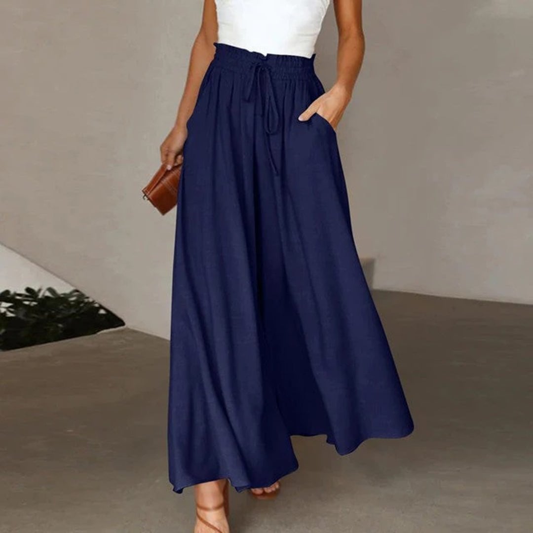 Romy Women's Skirt with a Drawstring in Maxi Length and Pockets, photo 1