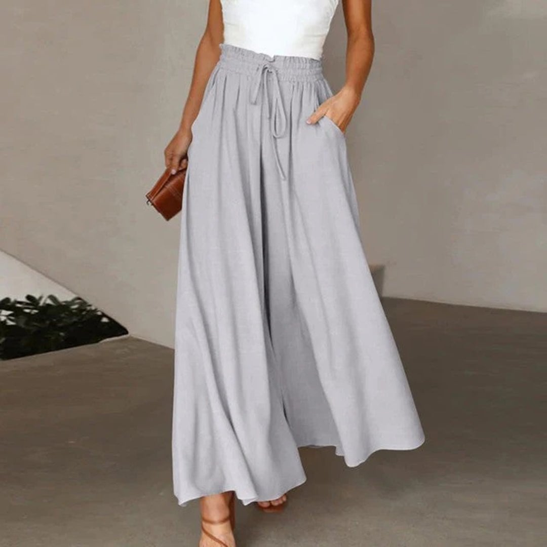 Romy Women's Skirt with a Drawstring in Maxi Length and Pockets, photo 2