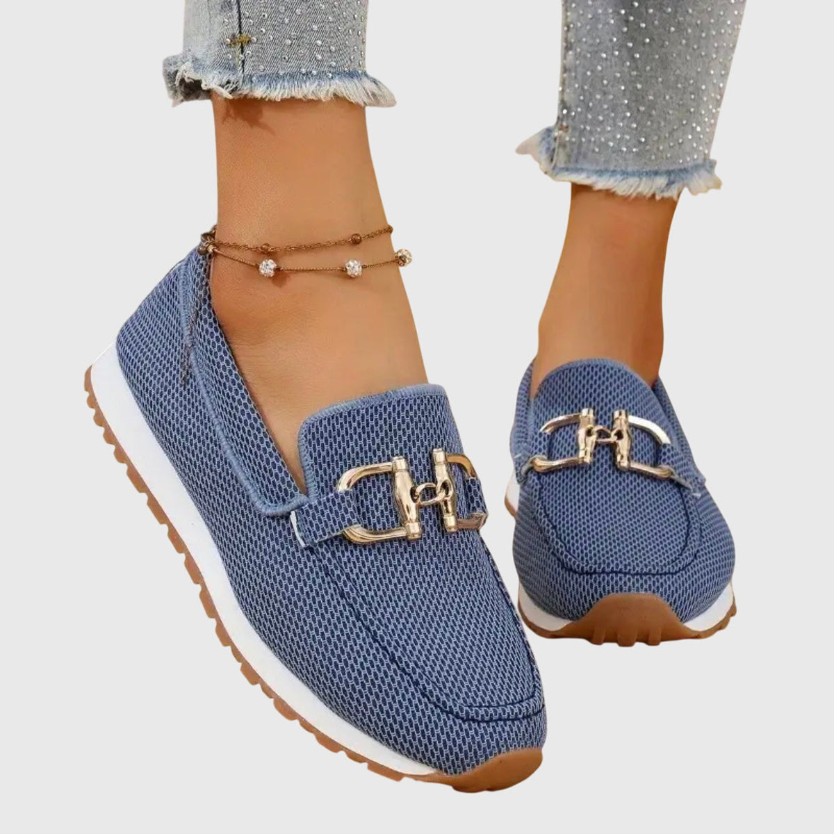 Sabine Women's Knit Loafer Trainers with Buckle, photo 1