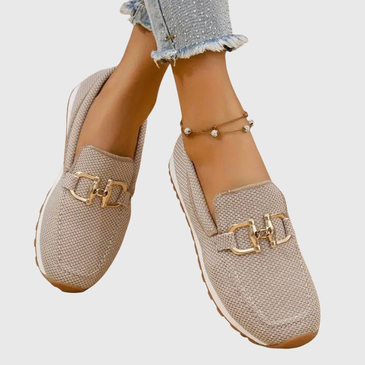 Sabine Women's Knit Loafer Trainers with Buckle, photo 2
