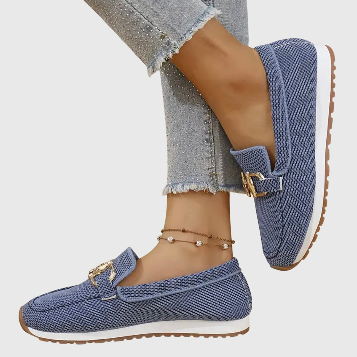 Sabine Women's Knit Loafer Trainers with Buckle, photo 4