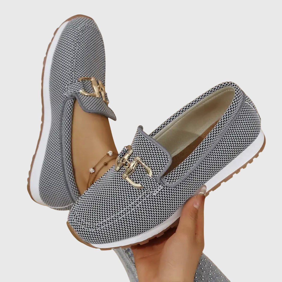 Sabine Women's Knit Loafer Trainers with Buckle, photo 5