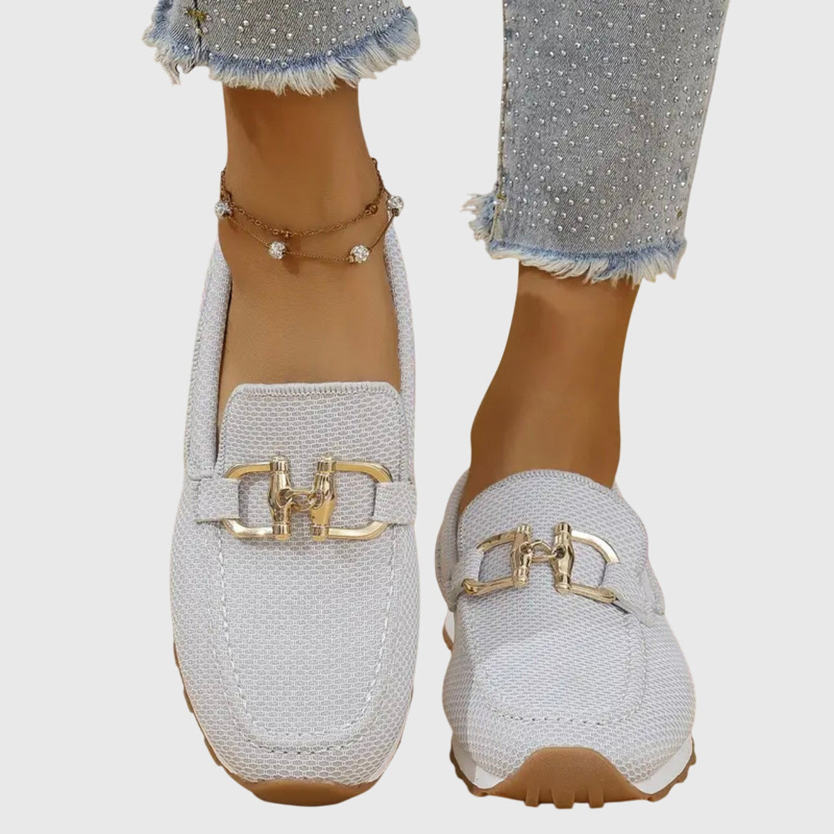 Sabine Women's Knit Loafer Trainers with Buckle, photo 6