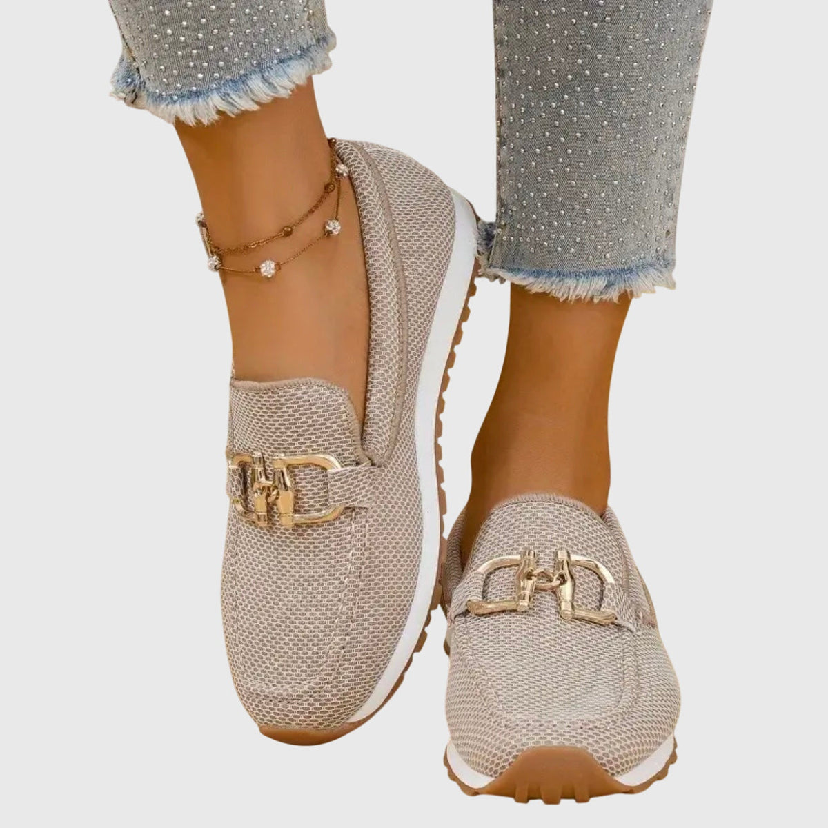 Sabine Women's Knit Loafer Trainers with Buckle, photo 8