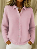 Saoirse Women's Cardigan in Knit with Buttons in Pink, photo 1