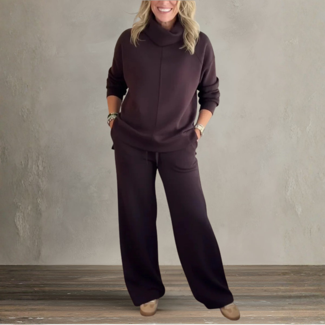 Sasha Women's Co-ord Set with Wide Legs with a Turtleneck, photo 2