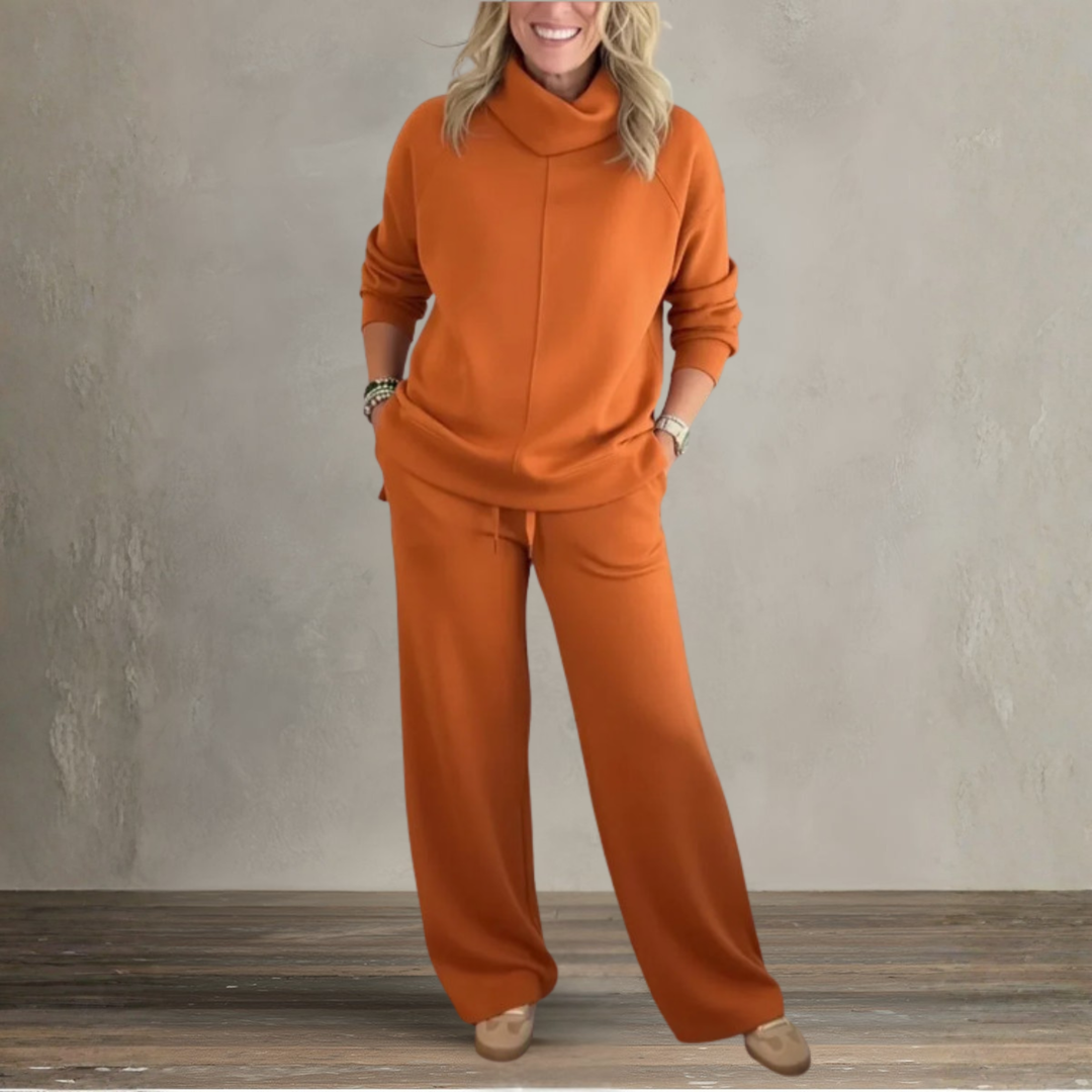 Sasha Women's Co-ord Set with Wide Legs with a Turtleneck, photo 3
