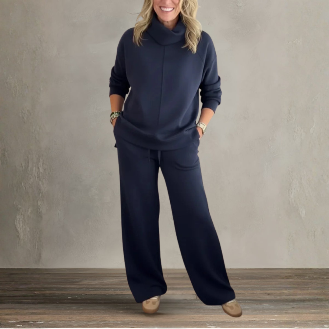 Sasha Women's Co-ord Set with Wide Legs with a Turtleneck, photo 4
