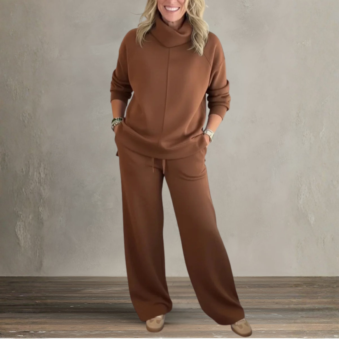 Sasha Women's Co-ord Set with Wide Legs with a Turtleneck, photo 5