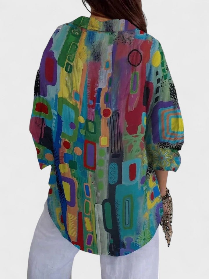 Selena Women's Blouse with Buttons and an All-over Print, photo 2