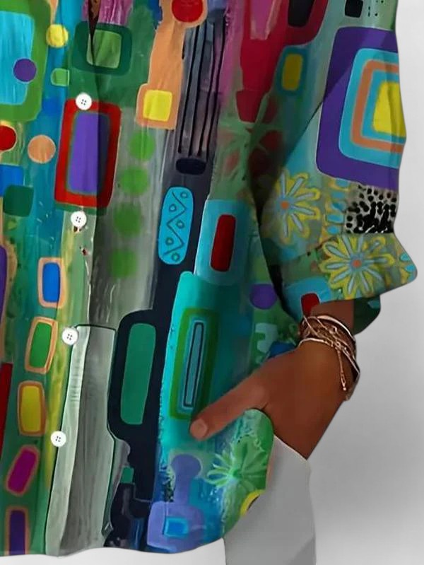 Selena Women's Blouse with Buttons and an All-over Print, photo 4