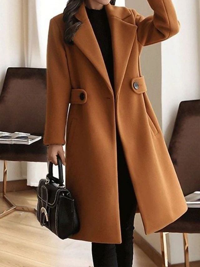 Sheila Women's Coat in a Long Cut with Lapels, photo 1