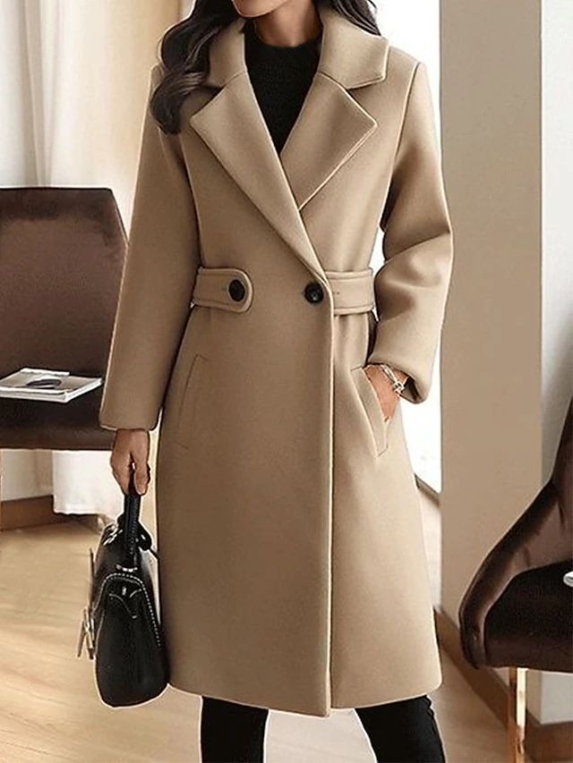Sheila Women's Coat in a Long Cut with Lapels, photo 3