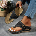 Sienna Women's Sandals with a Wedge Heel in Black, photo 1
