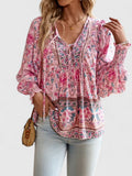 Sofia Women's Top with a V-neck and a Floral Print, photo 1