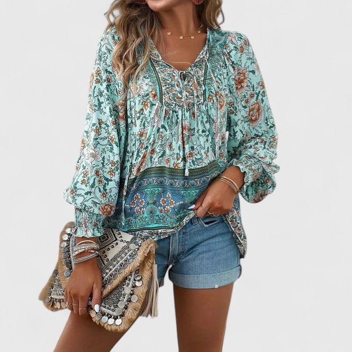 Sofia Women's Top with a V-neck and a Floral Print, photo 10