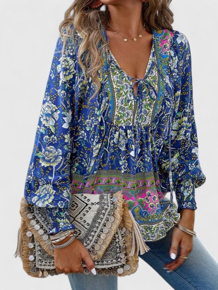 Sofia Women's Top with a V-neck and a Floral Print, photo 2