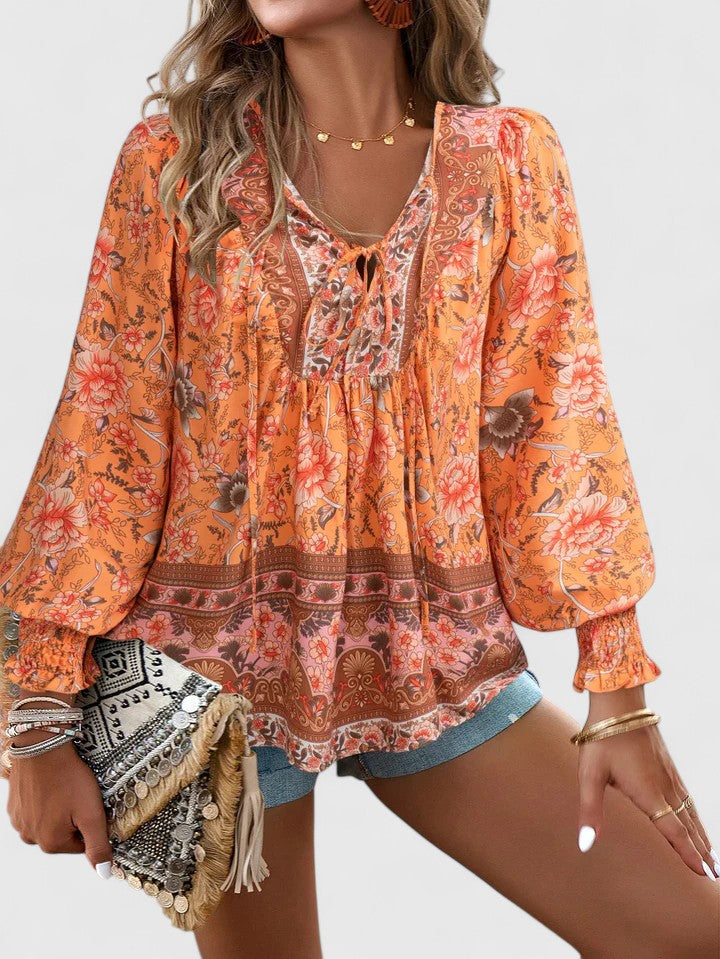 Sofia Women's Top with a V-neck and a Floral Print, photo 4
