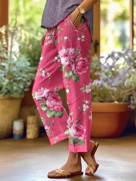 Solene Women's Trousers in a Relaxed Fit with a Floral Print, photo 1