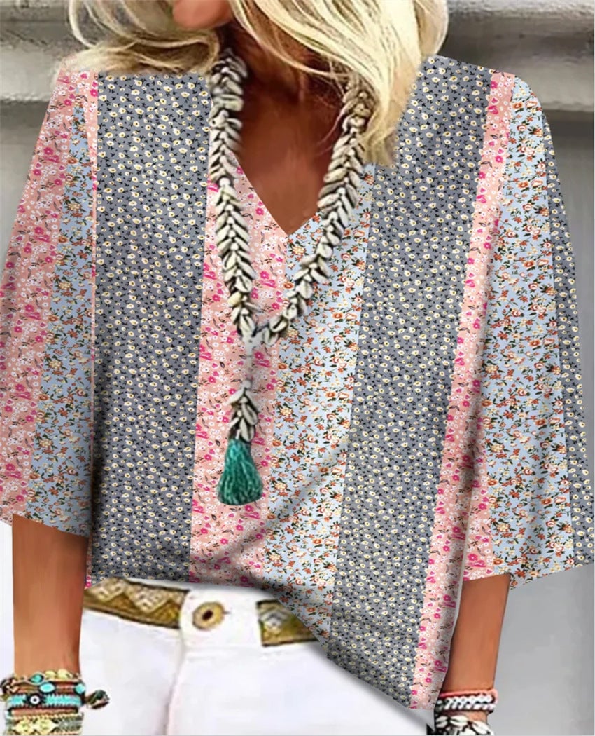 Stephanie Women's Blouse in Polyester in a Relaxed Fit with a Floral Print, photo 1