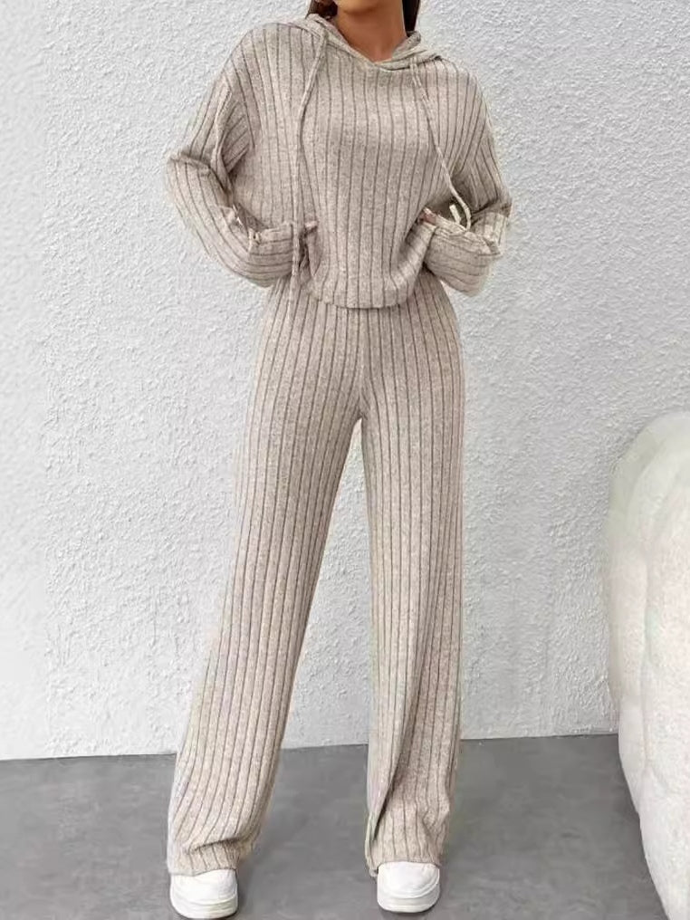 Striped Knit Hooded Set photo 2