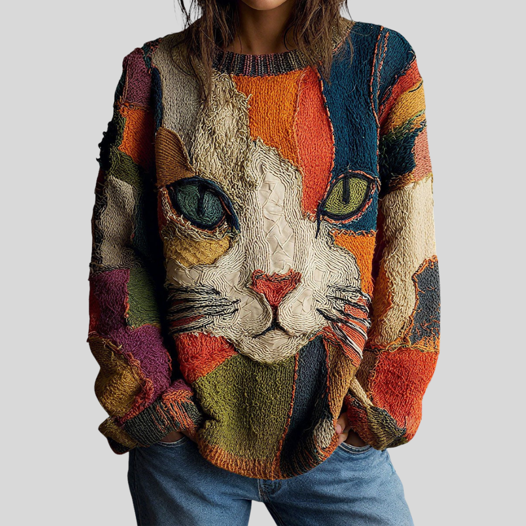 Tabitha Women's Top with Cat Patchwork Print, photo 1