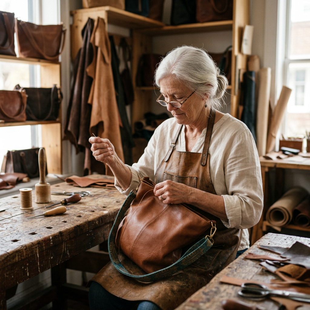 Thea Vintage Style Leather Bag, photo 6