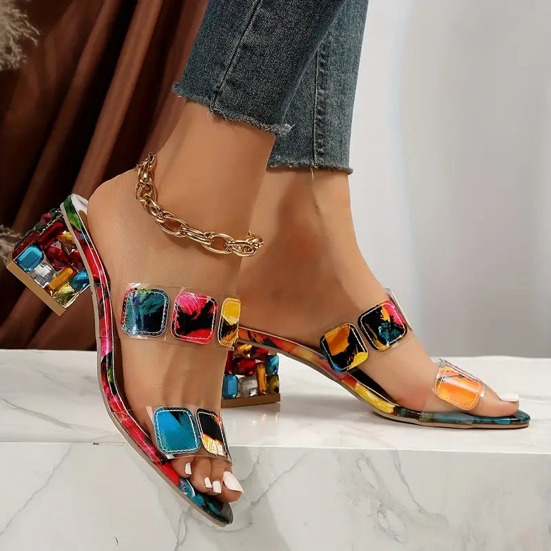 Theresa Women's Sandals with a Block Heel and an All-over Print, photo 4