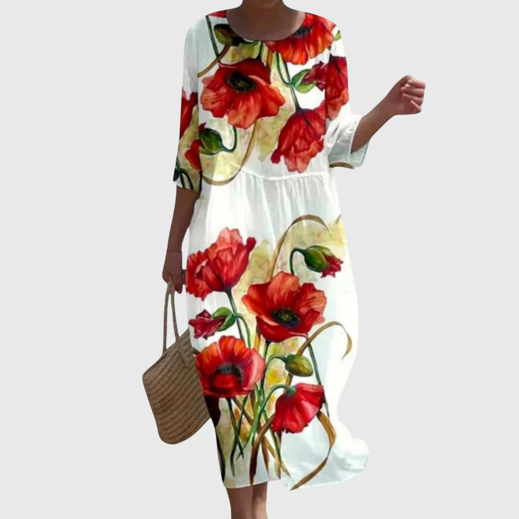 Ursula Women's Dress in Maxi Length with a Floral Print, photo 4